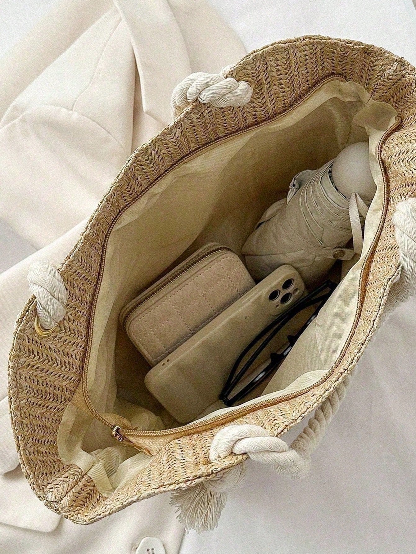 Summer Beach Vacation Straw Tote Bag, Large Capacity, Fashionable, Versatile, Casual Shoulder Bag