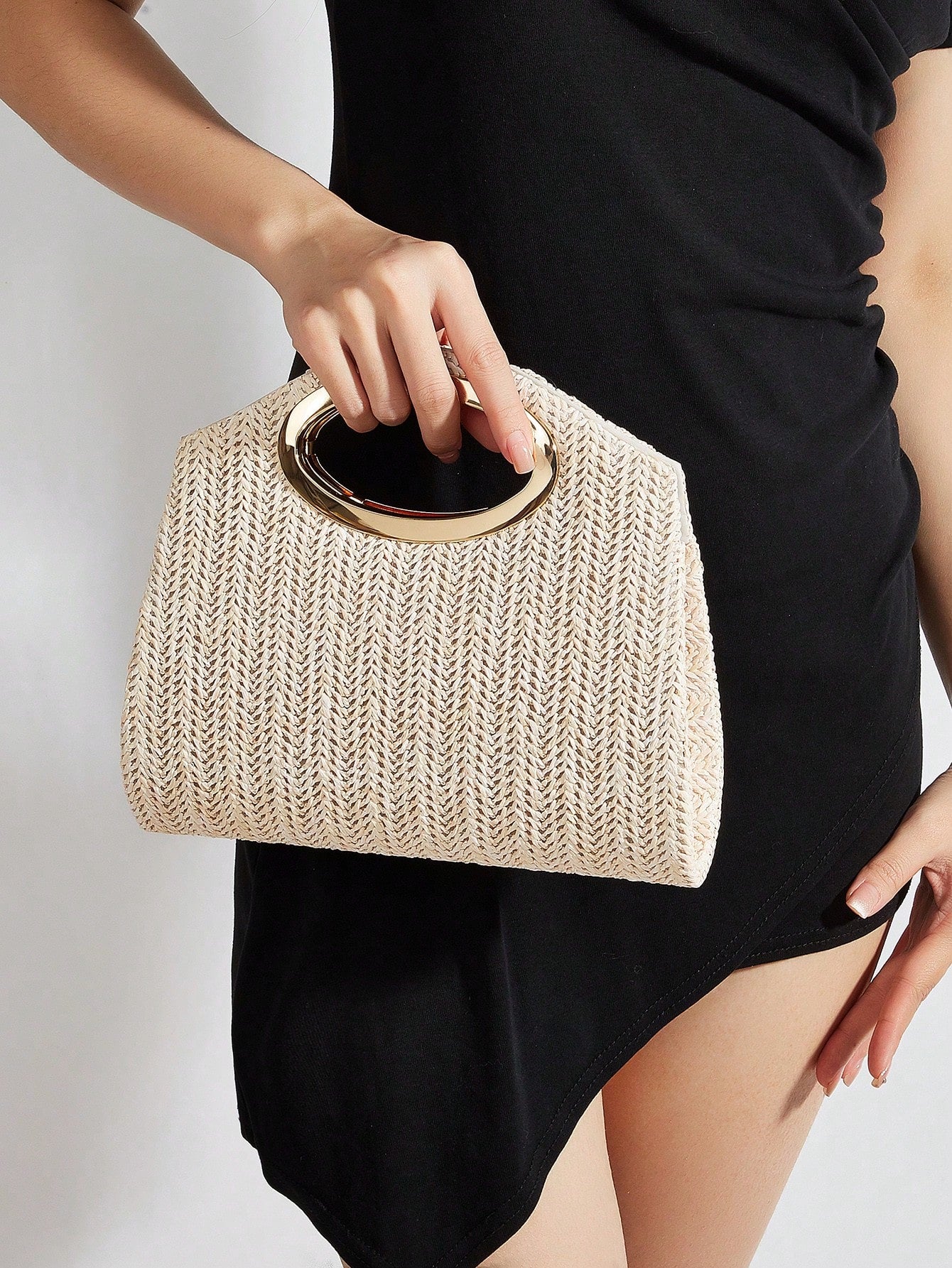 AIBBYDAR Women's Evening Bag, Apricot Colored Fashionable Solid Velvet Handbag, Suitable For Evening Gowns