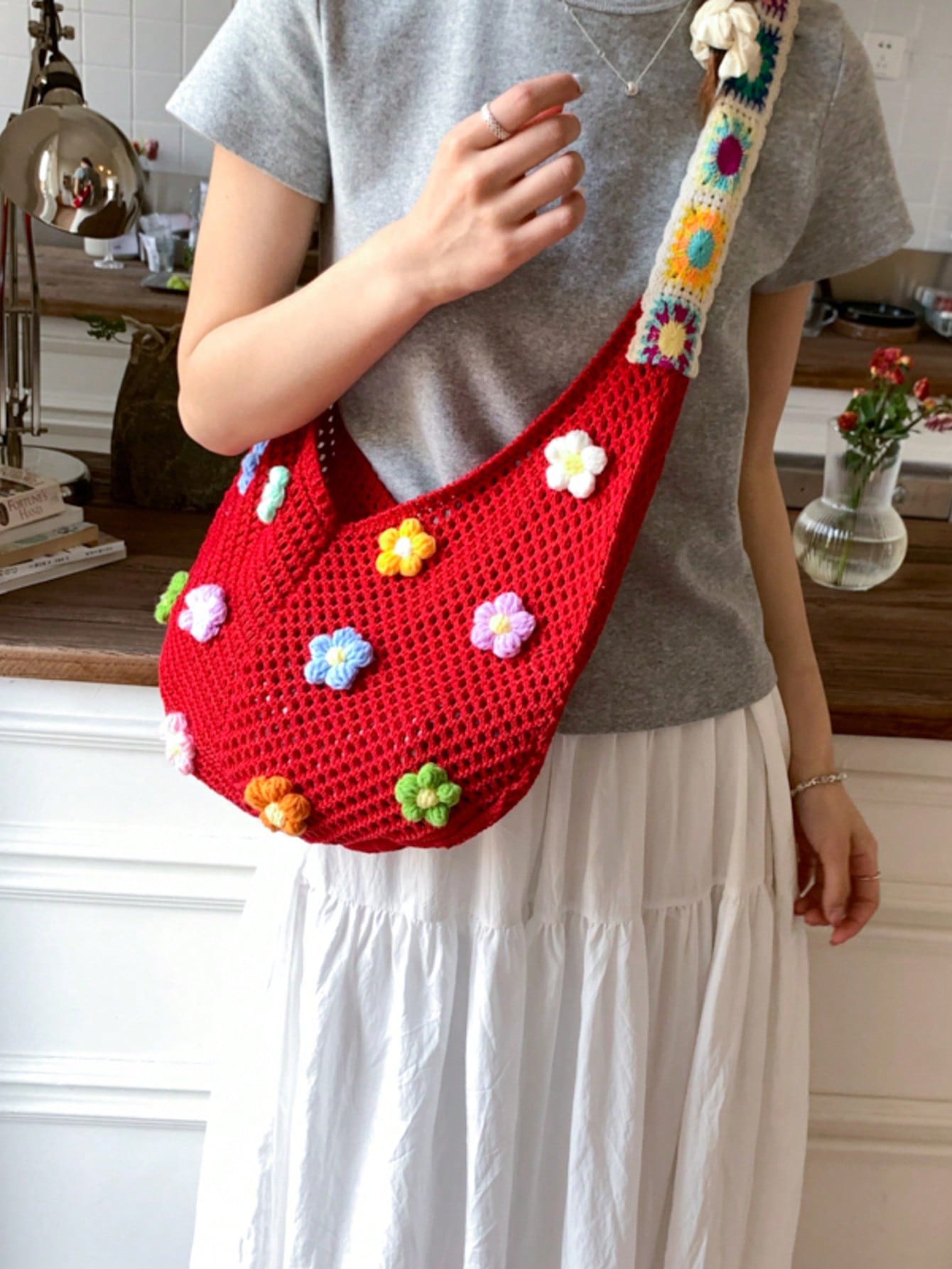 Summer New Casual Straw Tote Bag, Women Large Capacity Shoulder Shopping Handbag , Summer , Beach