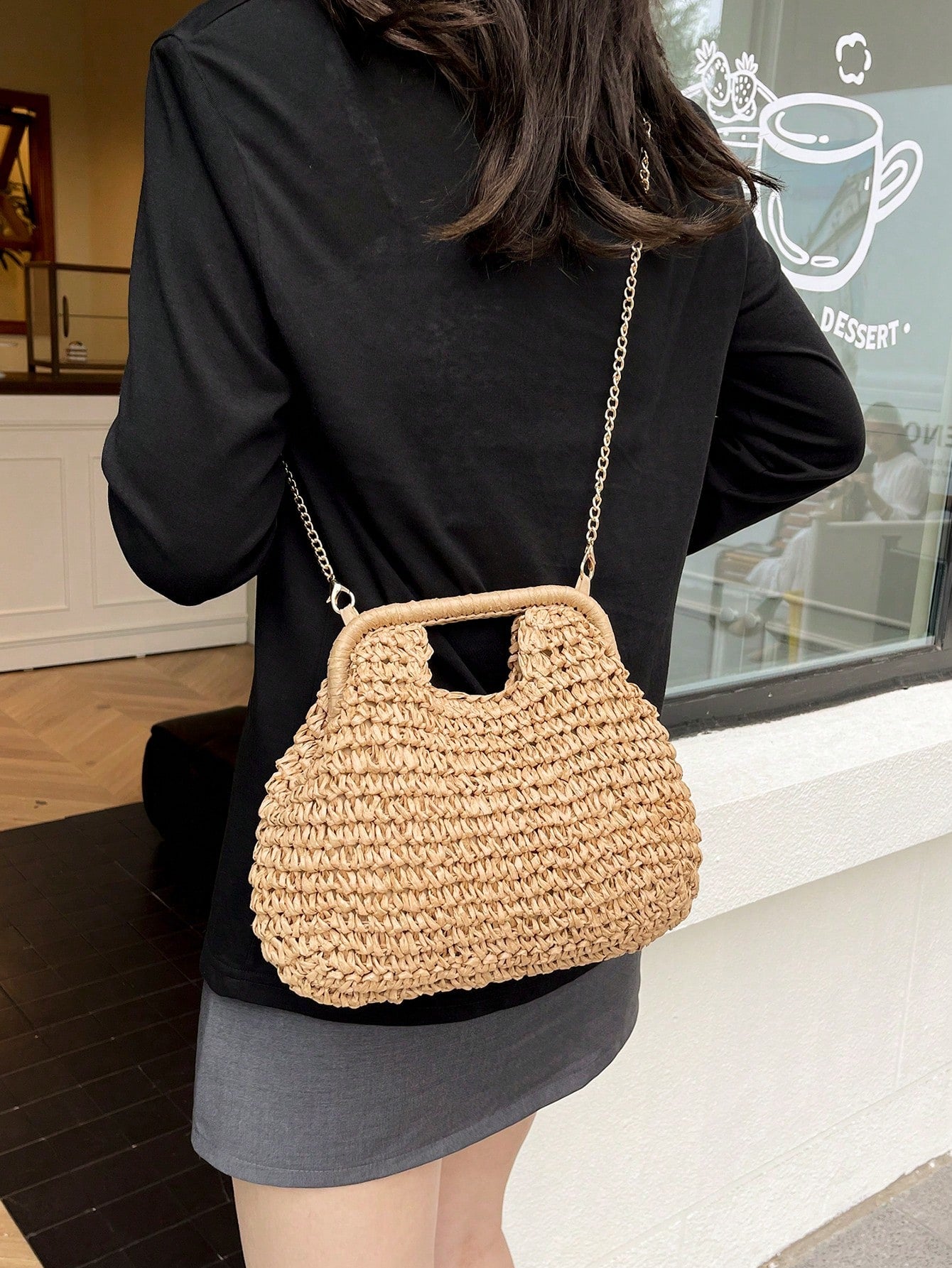 Summer New Style Simple Vacation Travel Beach Paper Woven Crossbody Popular Shoulder Bag For Vacation Travel&Fashionable Clothing Matching&Going Shopping With Friends, Holiday, Woven Bag, Straw Bag
