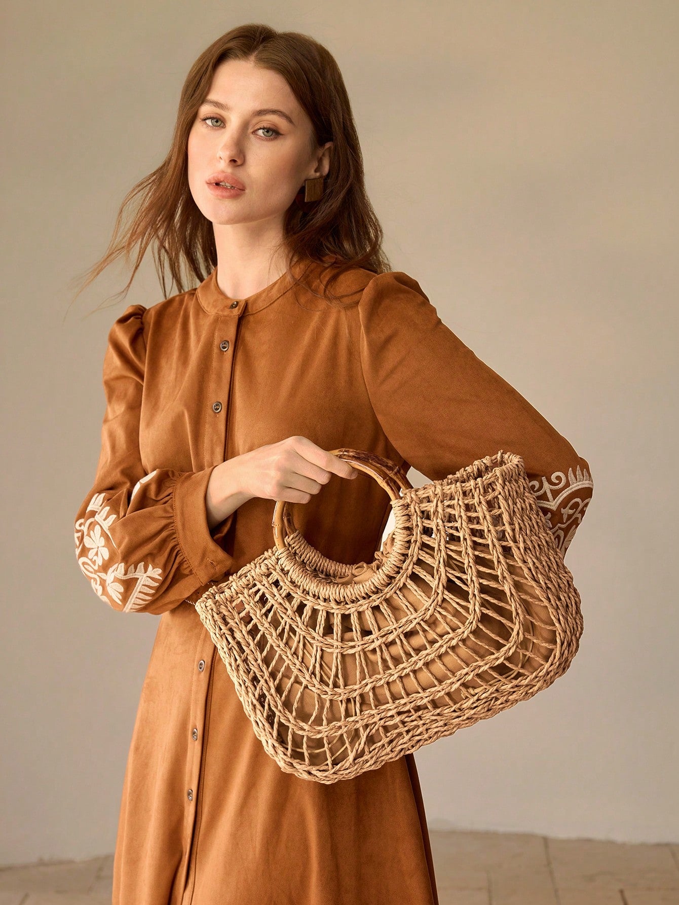 MOTF PREMIUM WOMEN'S FASHION HOLIDAY STRAW HOLLOW PORTABLE TOTE BAG, SUITABLE FOR VACATION TRAVEL