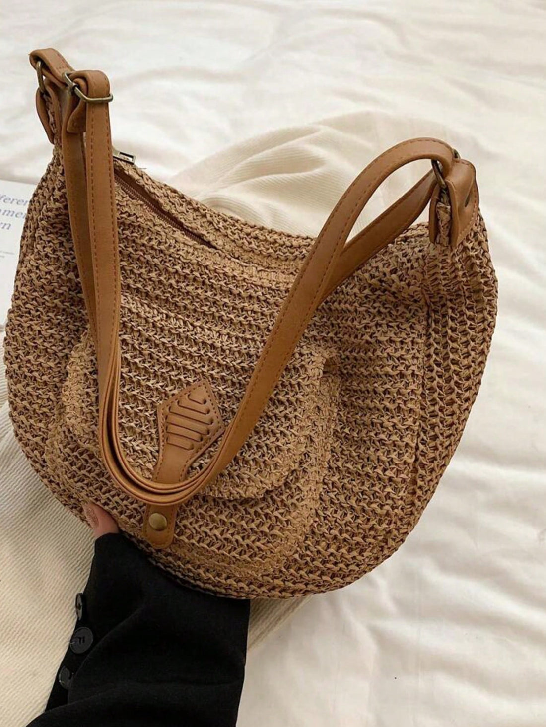 Dedoo Fashionable Minimalist Woven Crossbody Bag, Women's Versatile Casual Shoulder Bag, Suitable For Summer Beach Vacation, Beach Tote, Ideal For Summer, Vacation And Daily Use, Travel Essential