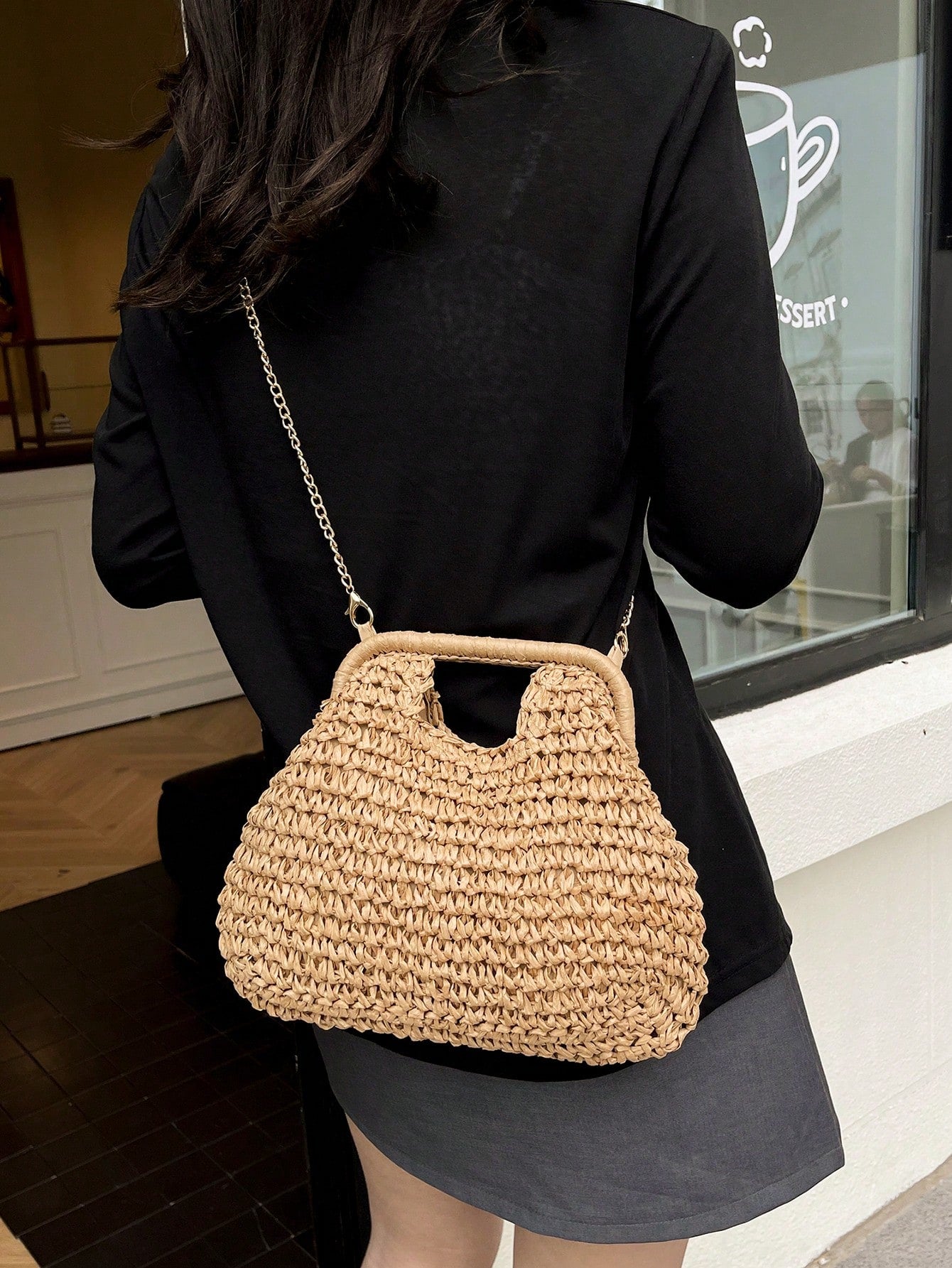 Summer New Style Simple Vacation Travel Beach Paper Woven Crossbody Popular Shoulder Bag For Vacation Travel&Fashionable Clothing Matching&Going Shopping With Friends, Holiday, Woven Bag, Straw Bag
