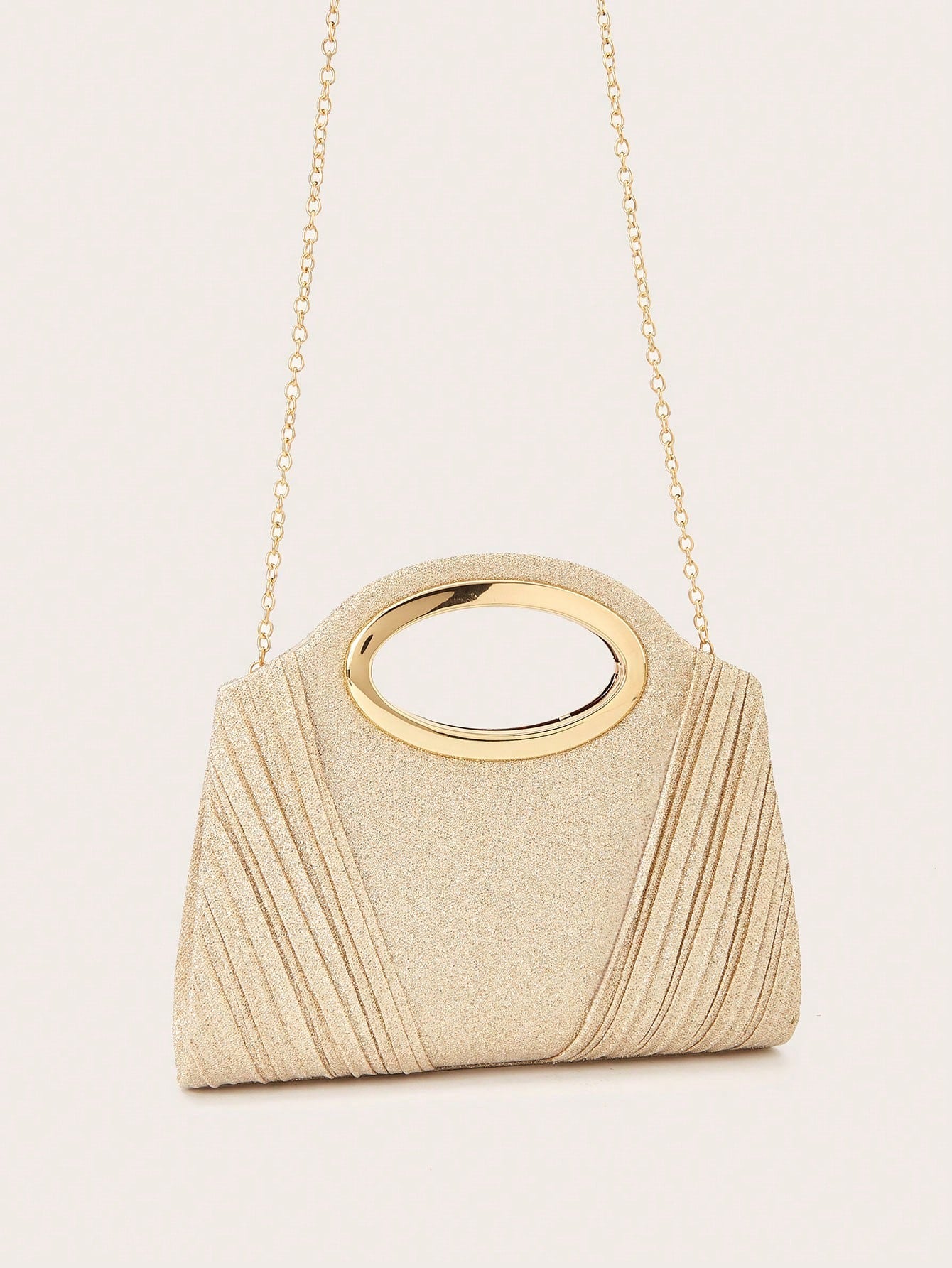AIBBYDAR Women's Evening Bag, Apricot Colored Fashionable Solid Velvet Handbag, Suitable For Evening Gowns