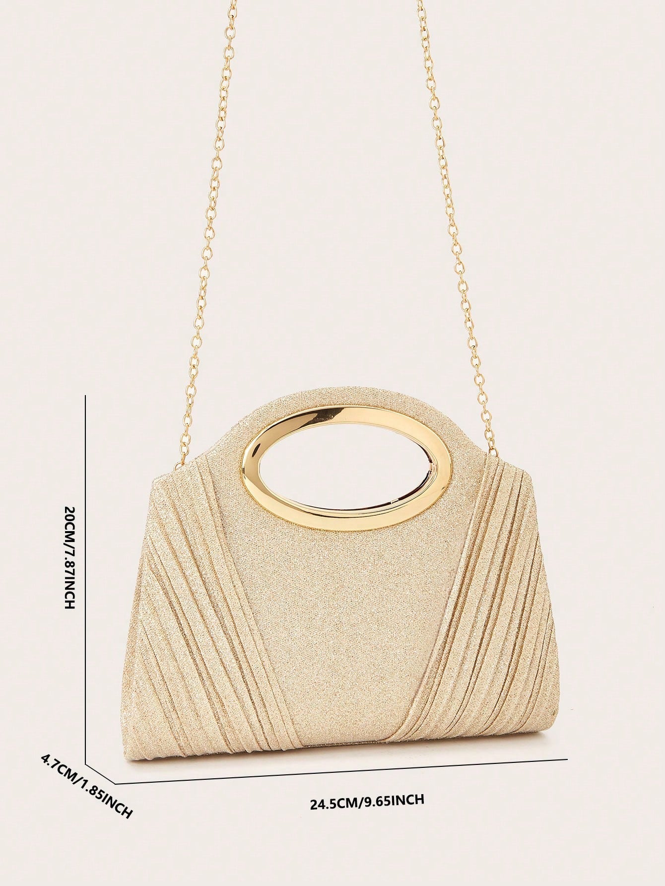 AIBBYDAR Women's Evening Bag, Apricot Colored Fashionable Solid Velvet Handbag, Suitable For Evening Gowns