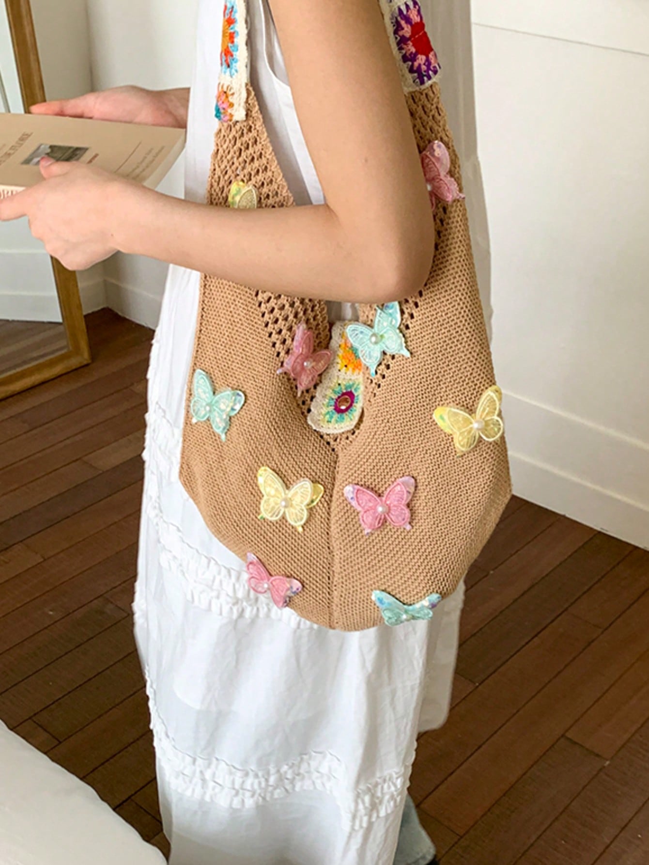 Summer New Casual Straw Tote Bag, Women Large Capacity Shoulder Shopping Handbag , Summer , Beach