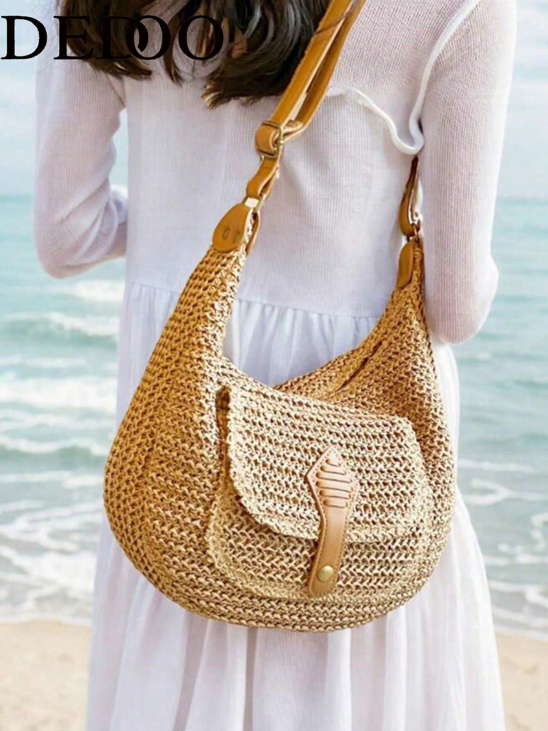 Dedoo Fashionable And Simple Woven Crossbody Bag For Women