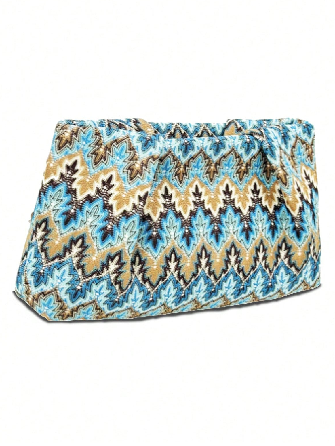 1pc Rainbow Color Woven Clutch Bag, Minimalist & Fashionable, Suitable For Casual/Daily Use, Woven Bag
