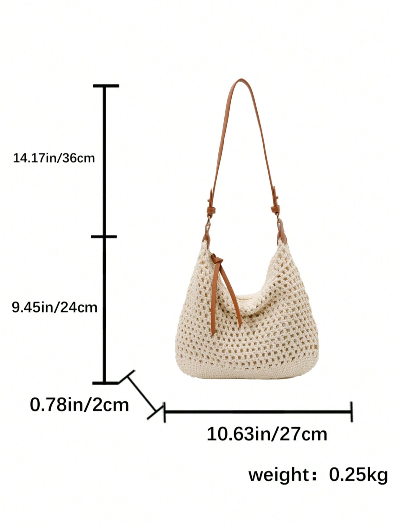 Dedoo Crochet Shoulder Bag For Women Lightweight Woven Beach Tote Handbag For Summer Vacations